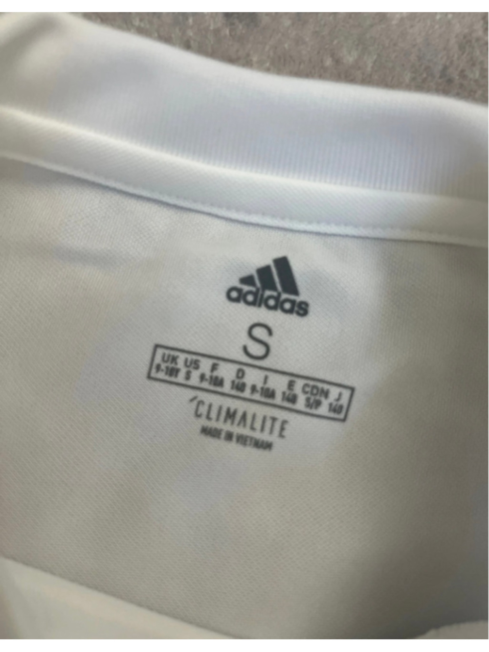 Boys Adidas Soccer White Blanc Activewear Jersey Short Sleeve Shirt small 9-10y - Picture 4 of 7